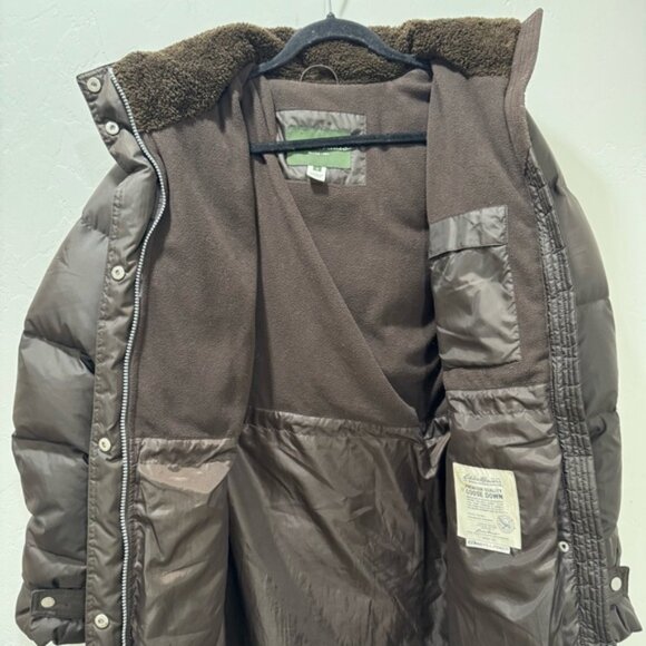 Eddie Bauer Seattle Brown Long Down Parka Coat Puffer Hood Women's Small - Picture 5 of 15